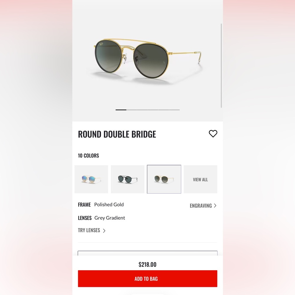 Ray-Ban Gold Frame Sunglasses with Black Lenses - Picture 7 of 7